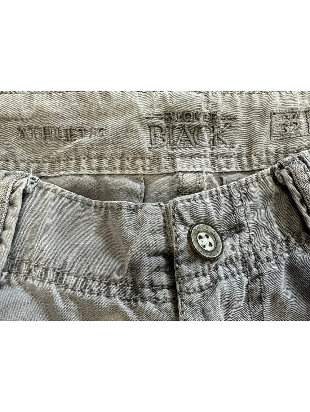BKE Black Men's Beige Cotton Chino Shorts Flat Front Button Slash Pockets